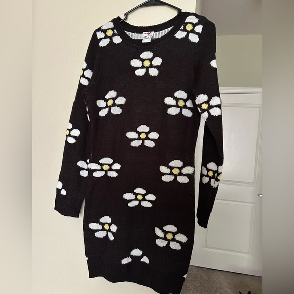 Heart & Heels Flower Pattern Sweater Dress - Picture 1 of 6